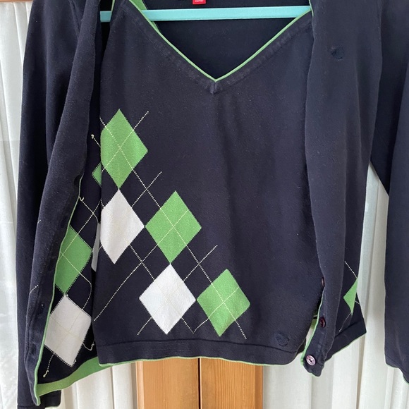 Esprit Argyle Cardigan Sweater Set - Picture 6 of 8